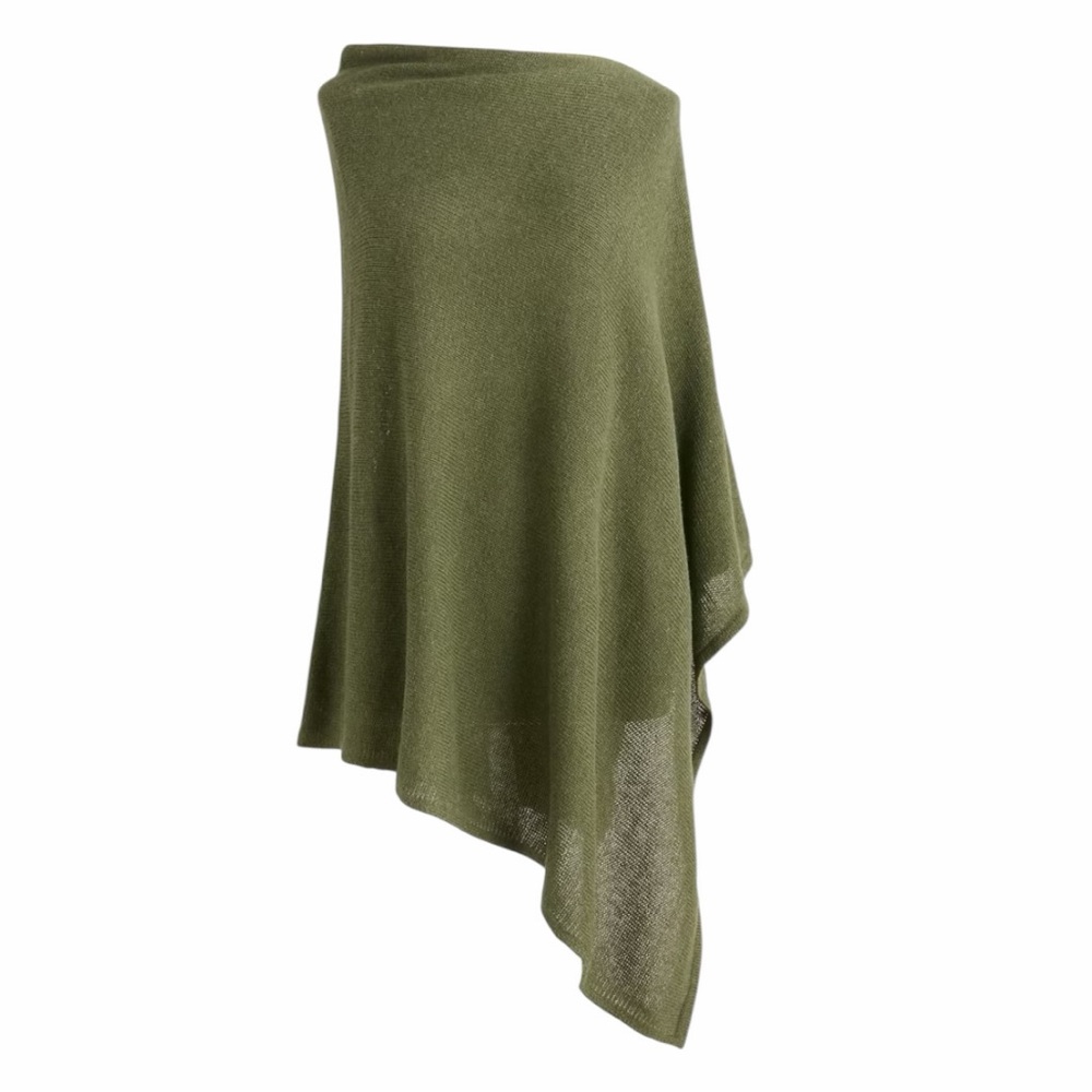 NWT J. Crew Cotton-Blend Triangle Sweater Poncho - Tyrol/OS - Picture 2 of 10